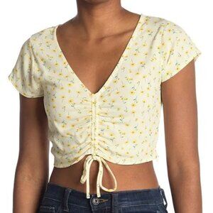 ELODIE Tie Front Floral Crop Top